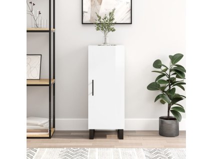 vidaXL Komoda lesklá biela 34,5x34x90 cm spracované drevo