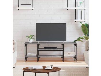 vidaXL TV skrinka sivá sonoma 121x35x45 cm kompozitné drevo a železo