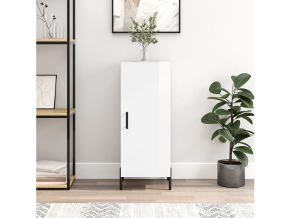 vidaXL Komoda lesklá biela 34,5x34x90 cm spracované drevo