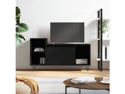 vidaXL TV skrinka čierna 100x35x55 cm spracované drevo