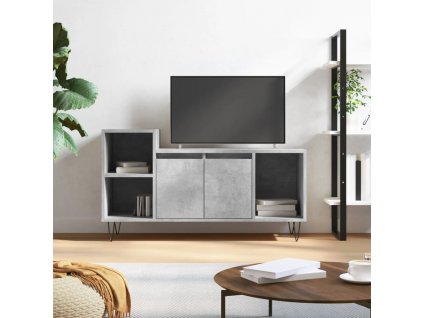 vidaXL TV skrinka betónová sivá 100x35x55 cm spracované drevo