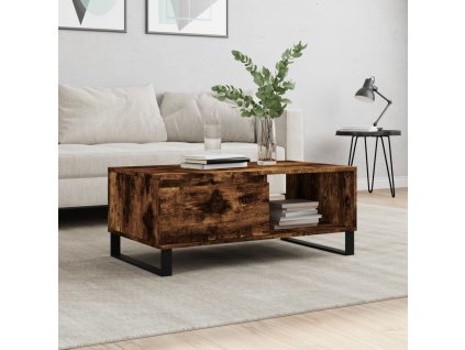vidaXL Konferenčný stolík dymový dub 90x50x36,5 cm spracované drevo