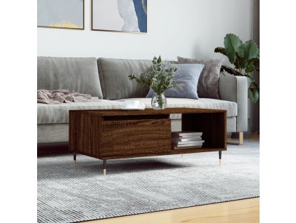 vidaXL Konferenčný stolík hnedý dub 90x50x36,5 cm spracované drevo