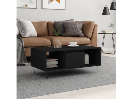 vidaXL Konferenčný stolík čierny 90x50x36,5 cm spracované drevo