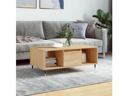 vidaXL Konferenčný stolík dub sonoma 90x50x36,5 cm spracované drevo