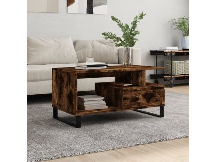 vidaXL Konferenčný stolík dymový dub 90x49x45 cm spracované drevo