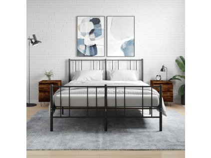 vidaXL Nočné stolíky 2 ks dymový dub 40x35x50 cm kompozitné drevo