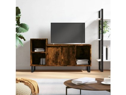 vidaXL TV skrinka dymový dub 100x35x55 cm spracované drevo