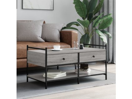 vidaXL Konferenčný stolík sivý sonoma 99x50x50 cm kompozitné drevo