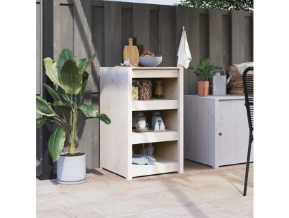 vidaXL Vonkajšia kuchynská skrinka biela 55x55x92 cm borovicový masív