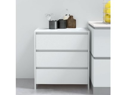 vidaXL Komoda biela 70x41x75 cm drevotrieska