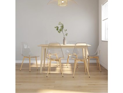 vidaXL Jedálenské stoličky 6 ks priehľadné PET