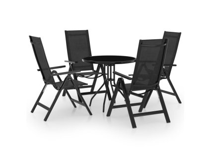 vidaXL 5-dielna bistro súprava čierna a antracitová