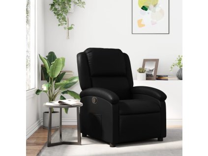vidaXL Sklápacie kreslo, čierne, umelá koža