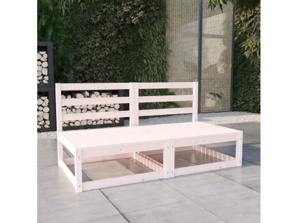 vidaXL Záhradná 2-miestna biela pohovka masívna borovica