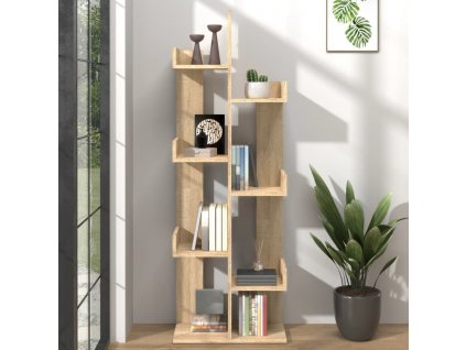 vidaXL Knižnica dub sonoma 48x25,5x140 cm drevotrieska