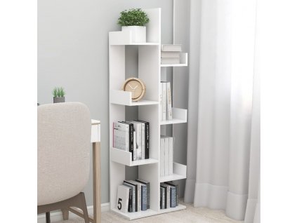 vidaXL Knižnica biela 48x25,5x140 cm drevotrieska