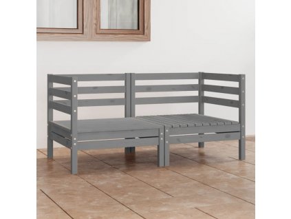 vidaXL Záhradná 2-miestna pohovka šedá masívna borovica