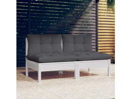 vidaXL 2-miestna záhradná pohovka s antracitovými vankúšmi borovicový masív