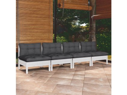 vidaXL 4-miestna záhradná pohovka s antracitovými vankúšmi borovicový masív