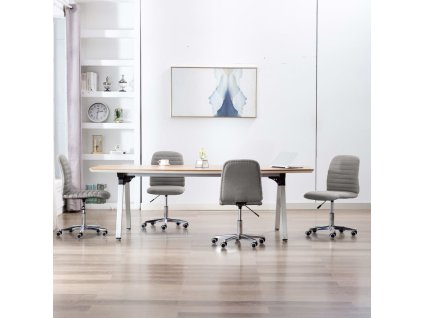 vidaXL Jedálenské stoličky 4 ks bledosivé látkové