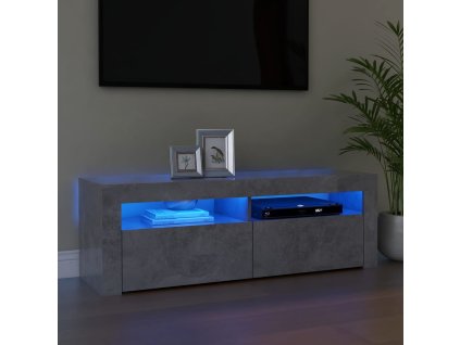 vidaXL TV skrinka s LED svetlami betónová sivá 120x35x40 cm