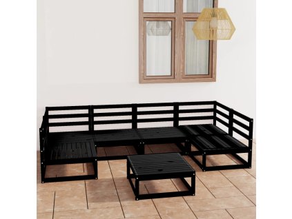 vidaXL 7-dielna záhradná sedacia súprava, borovicový masív