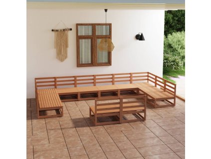 vidaXL 12-dielna záhradná sedacia súprava, borovicový masív