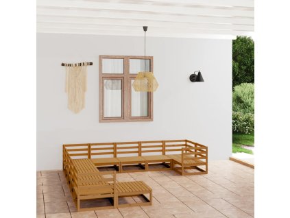 vidaXL 11-dielna záhradná sedacia súprava, borovicový masív