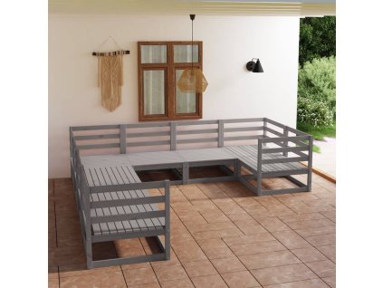 vidaXL 8-dielna záhradná sedacia súprava, borovicový masív