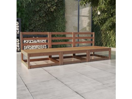 vidaXL Záhradná 3-miestna pohovka medovo-hnedá masívna borovica