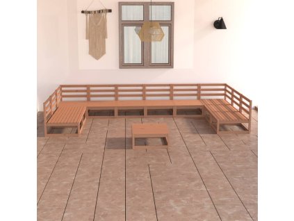 vidaXL 11-dielna záhradná sedacia súprava, borovicový masív