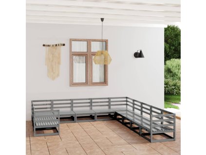 vidaXL 11-dielna záhradná sedacia súprava, borovicový masív