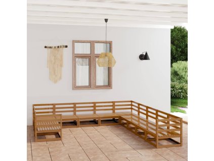 vidaXL 11-dielna záhradná sedacia súprava, borovicový masív