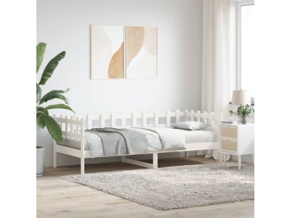 vidaXL Denná posteľ biela 90x200 cm borovicový masív