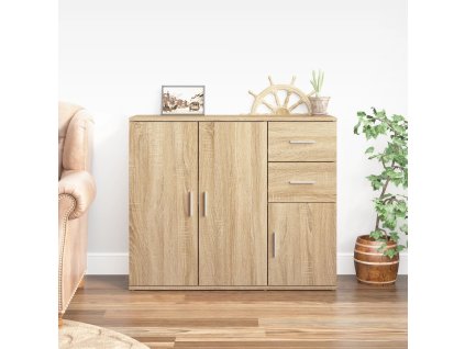 vidaXL Komoda dub sonoma 91x29,5x75 cm spracované drevo