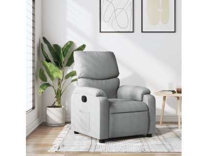 vidaXL Sklápacie kreslo bledosivé látkové