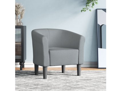 vidaXL Klubové kreslo svetlosivé látkové