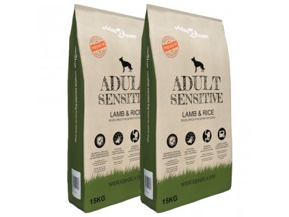 vidaXL Prémiové krmivo pre psov Adult Sensitive Lamb & Rice, 2 ks, 30 kg