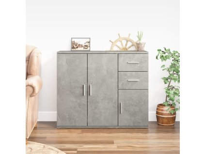 vidaXL Komoda betónovo sivá 91x29,5x75 cm spracované drevo