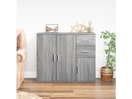 vidaXL Komoda sivá sonoma 91x29,5x75 cm spracované drevo