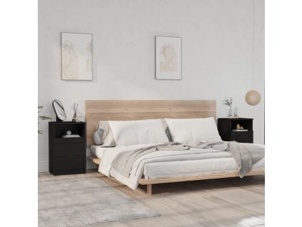 vidaXL Nočné stolíky 2 ks čierne spracované drevo