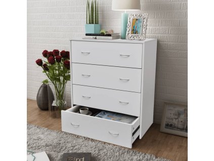 vidaXL Skrinka so 4 zásuvkami 60x30,5x71 cm, biela