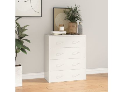 vidaXL Komoda so 4 zásuvkami 60x30,5x71 cm lesklá biela