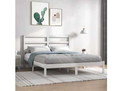 vidaXL Posteľný rám biely borovicové drevo 140x200 cm