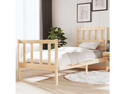 vidaXL Posteľný rám masívne drevo 75x190 cm 2FT6 malé jednolôžko
