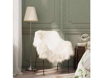 vidaXL Prehoz na stoličku z islandskej ovčej kože, krémový 70x110 cm