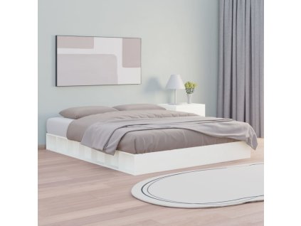 vidaXL Posteľný rám biely 140x200 cm masívne drevo