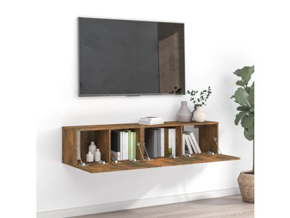 vidaXL 2-dielna súprava TV skriniek dymový dub spracované drevo