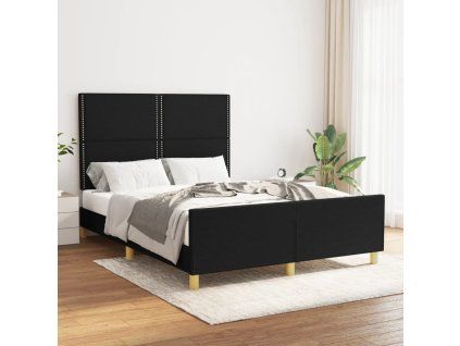 vidaXL Posteľný rám s čelom čierny 140x190 cm látka